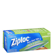 ZIPLOC SANDWICH BAGS 40s