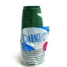 DARNEL PLASTIC CUPS GREEN 12x12oz