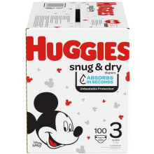 HUGGIES SNUG & DRY DIAPERS #3 100s