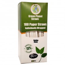 GREEN PLANET PAPER STRAWS JUMBO 100x8mm