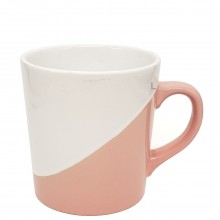 CUP STONEWARE PINK & WHITE 1ct
