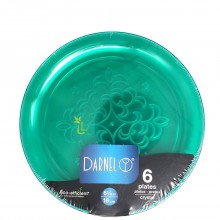 DARNEL PLATES CRYSTAL GREEN 6x6.25in