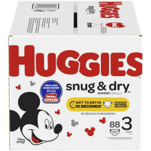 HUGGIES SNUG & DRY DIAPERS #3 88s