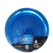 DARNEL PLATES CRYSTAL BLUE 6x6.25in