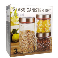 LIFE ART GLASS CANISTER SET 3pc