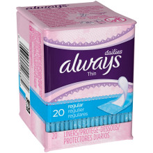 ALWAYS DAILY LINERS THIN 20s