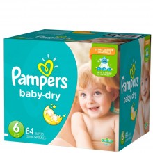 PAMPERS BABY DRY SUPER #6 64s