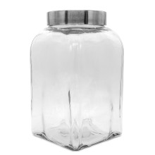 CIRCLE GLASS CANISTER WITH LID med