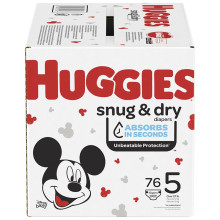 HUGGIES SNUG & DRY DIAPERS #5 76s
