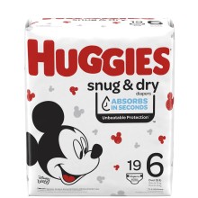 HUGGIES SNUG & DRY DIAPERS #6 19s