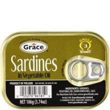 GRACE SARDINES VEGETABLE OIL 106g