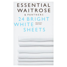 WAITROSE BRIGHT WHITE SHEETS 24s