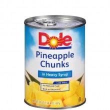DOLE PINEAPPLE CHUNKS IN SYRUP 20oz