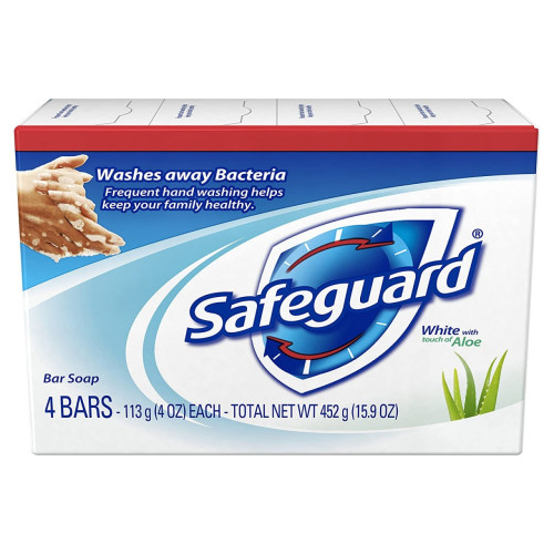 SAFEGUARD BATH SOAP WHITE 4.3oz 4pk | LOSHUSAN SUPERMARKET