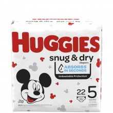 HUGGIES SNUG & DRY DIAPERS #5 22s