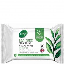 PURE WIPES FACIAL TEA TREE 25s
