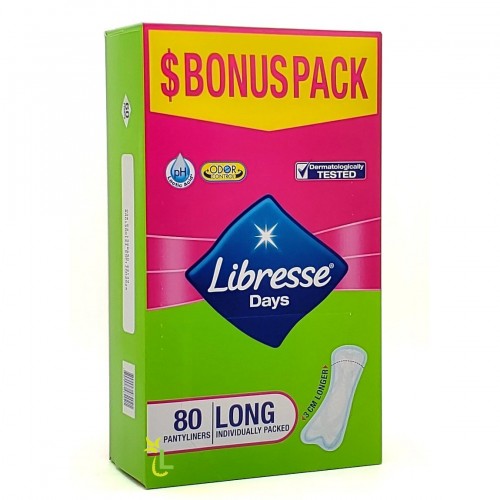 LIBRESSE DAYS PANTYLINERS LONG 80s