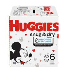 HUGGIES SNUG & DRY DIAPERS #6 62s