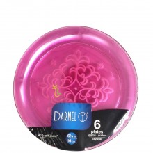 DARNEL PLATES CRYSTAL PINK 6x6.25in
