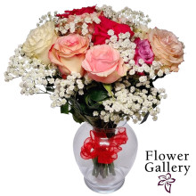 FLOWER GALLERY ROSES MIXED BOUQUET 12ct