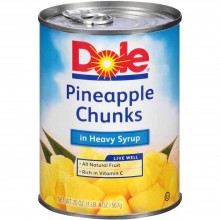 DOLE PINEAPPLE CHUNKS IN SYRUP 20oz