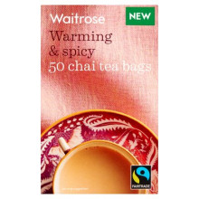 WAITROSE TEA BAGS CHAI 50s 125g