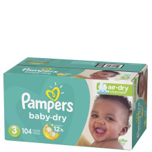 PAMPERS BABY DRY SUPER #3 104s