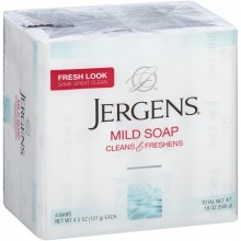 JERGENS BAR SOAP MILD 4x127g