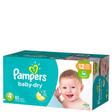 PAMPERS BABY DRY SUPER #4 92s