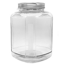 CIRCLE GLASS CANISTER WITH LID lrg
