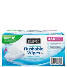 MEMBERS SELECT FLUSHABLE WIPES 480s