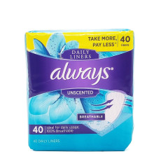 ALWAYS DAILY LINERS UNSCENTED 40s