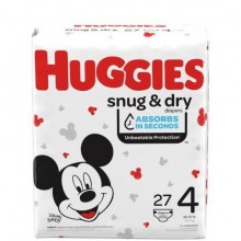 HUGGIES SNUG & DRY DIAPERS #4 27s