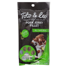 TOTO & LEO DOG TREATS PORK JERKY 60g