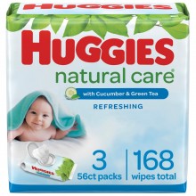 HUGGIES WIPES NAT CARE CLN SCNT REF 168s